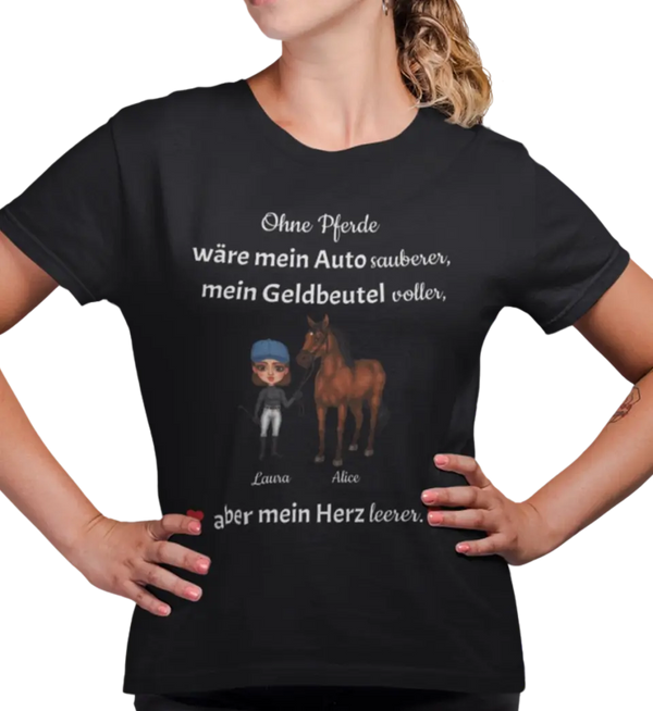 "ohne Pferd" T-Shirt Damen (personalisierbar)