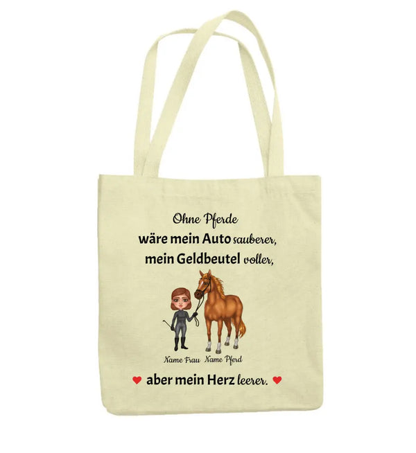 "ohne Pferd" Einkaufstasche (personalisierbar)