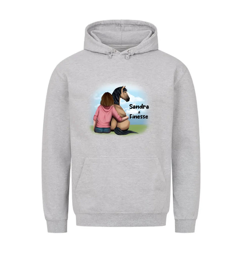 "Pferd und Frauchen" Hoodie Damen (personalisierbar)