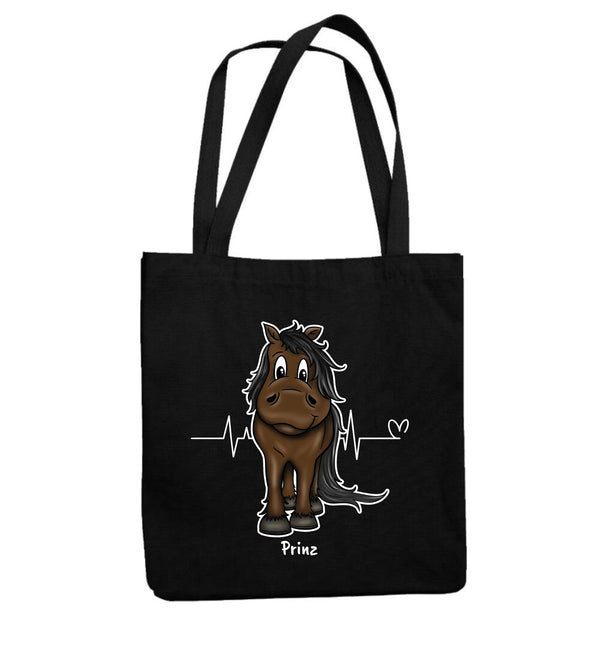 "Herzschlag" Einkaufstasche (personalisierbar)