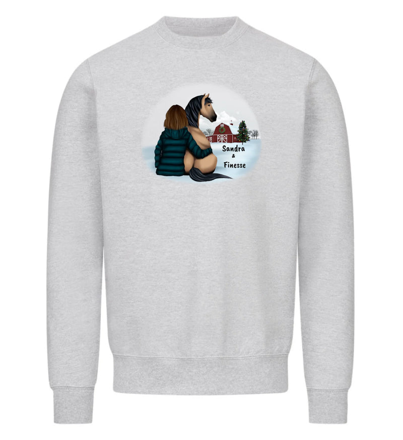 "Christmas Pferd und Frauchen" Sweater unisex
