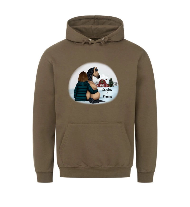 "Pferd und Frauchen Christmas Edition" Hoodie (personalisierbar)