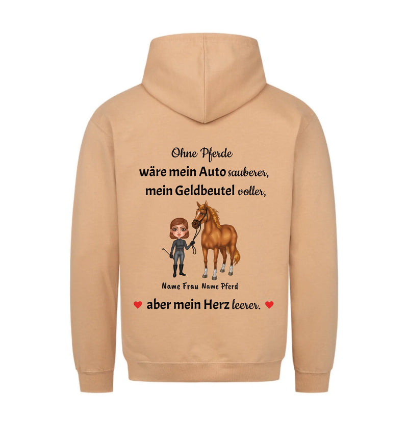 "ohne Pferde" Hoodie Damen