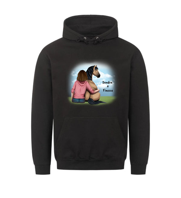 "Pferd und Frauchen" Hoodie Damen (personalisierbar)