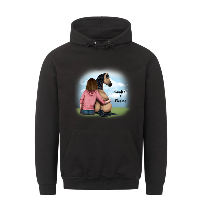 "Pferd und Frauchen" Hoodie Damen (personalisierbar)