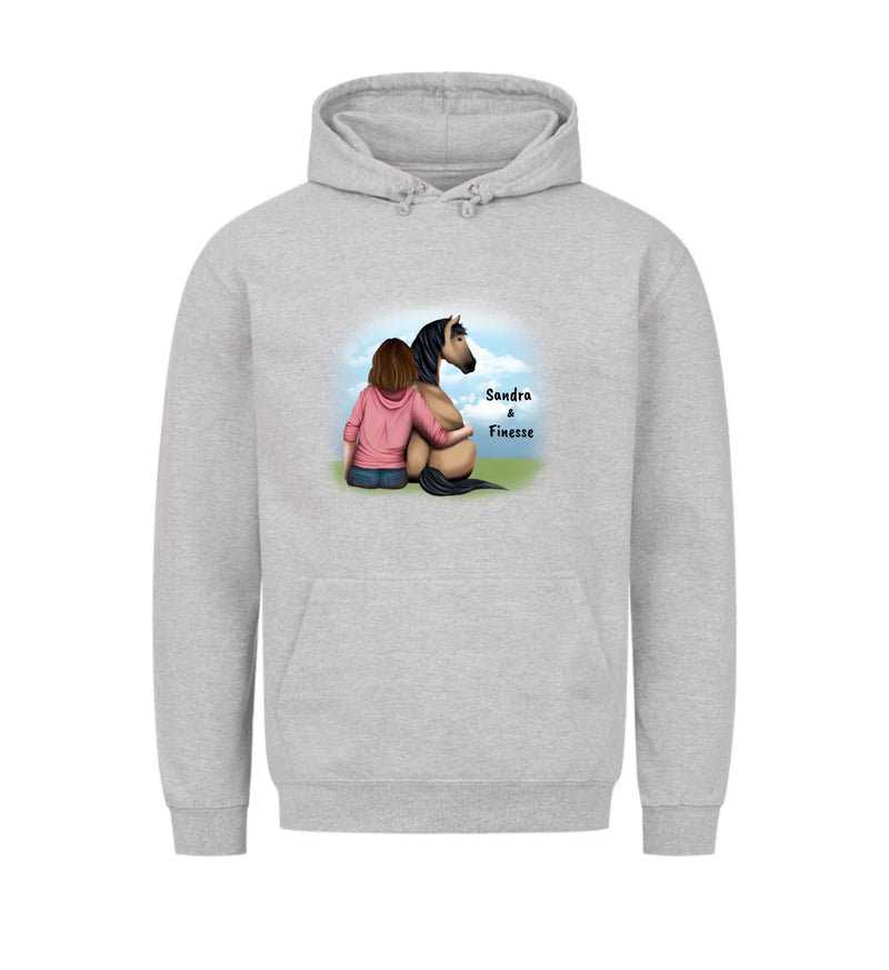 "Pferd und Frauchen" Hoodie Damen (personalisierbar)