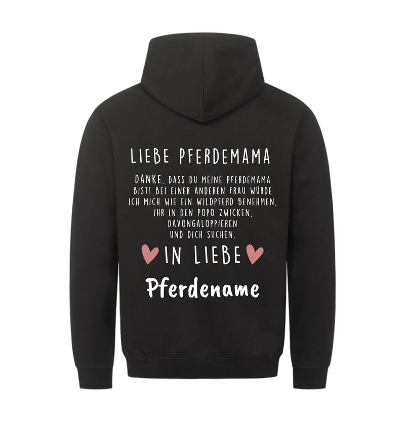 "Liebe Pferdemama" Hoodie Damen